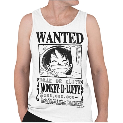 TANK TOP ONE PIECE WANTED LUFFY